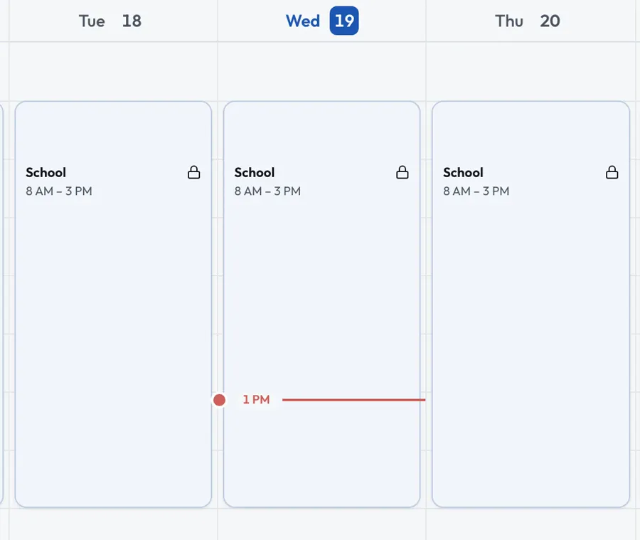 Fixed commitments — classes, shifts, practice — placed on the calendar first.